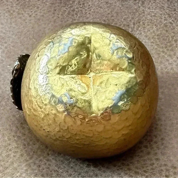 Gilt Bronze Apple Paper Weight Vintage Bronze/Gold “To The Apple Of My Eye” - Picture 3 of 7